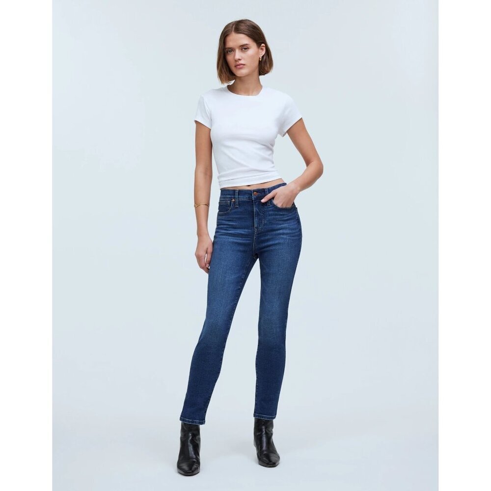 Madewell Mid-Rise Stovepipe Jeans Women's Blue Denim Size 24 Minimalist Classic